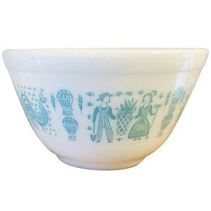 Vtg Pyrex 401 1.5 Pint Nesting Bowl Amish Butterprint Blue Small Bowl Milk Glass